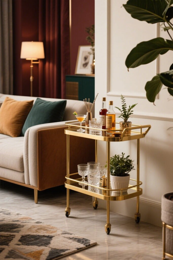 Corner Bar Cart Sophistication