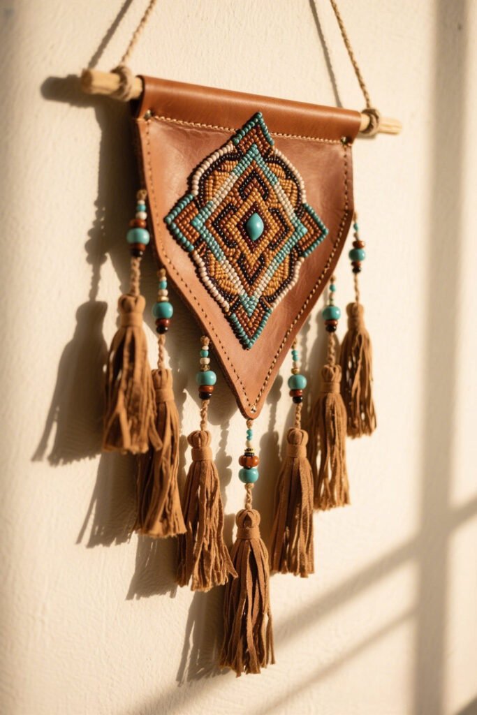 Leather & Bead Wall Accents for a Global Vibe