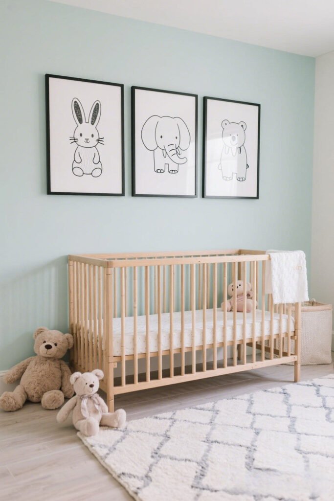 Animal drawing line art wall decor