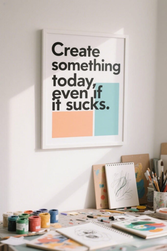 “Create something today, even if it sucks.” Printable Wall Art