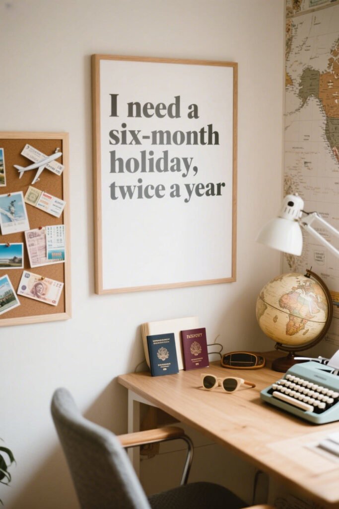 I need a six-month holiday, twice a year - Top Trending Quote Wall Art