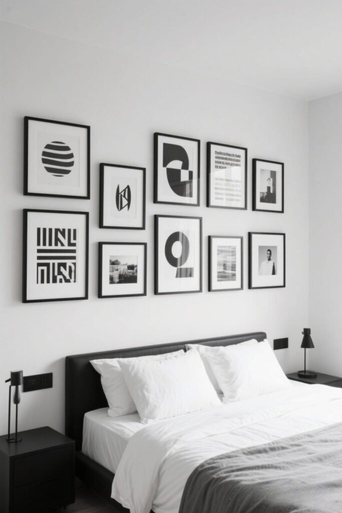 modern black gallery wall