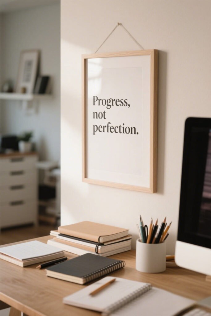 “Progress, not perfection.” Printable Wall Art