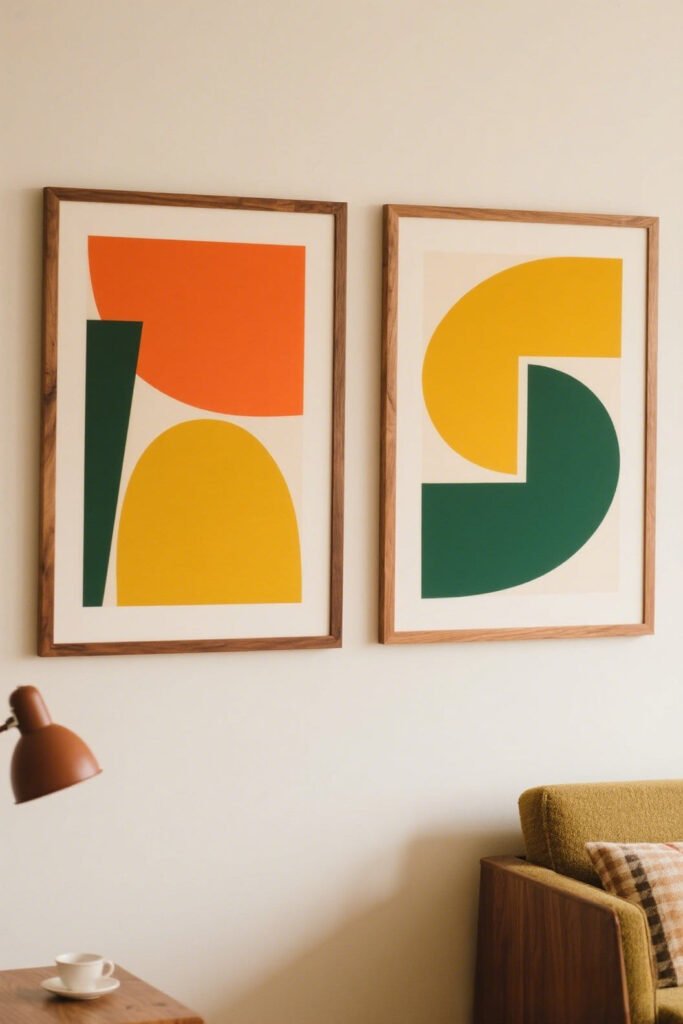 Retro Color Blocks - Abstract Wall Art