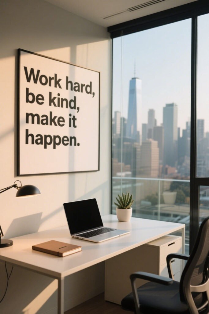 Work hard, be kind, make it happen - Top Trending Quote Wall Art
