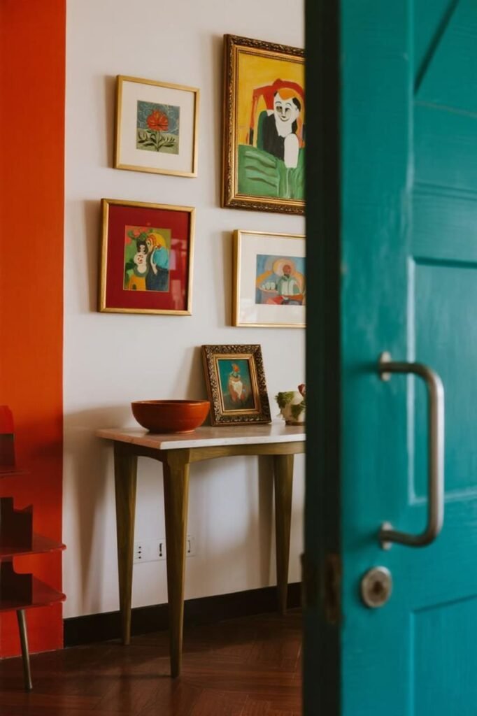 Bold Color Pop Walls for Entryways and Hallways