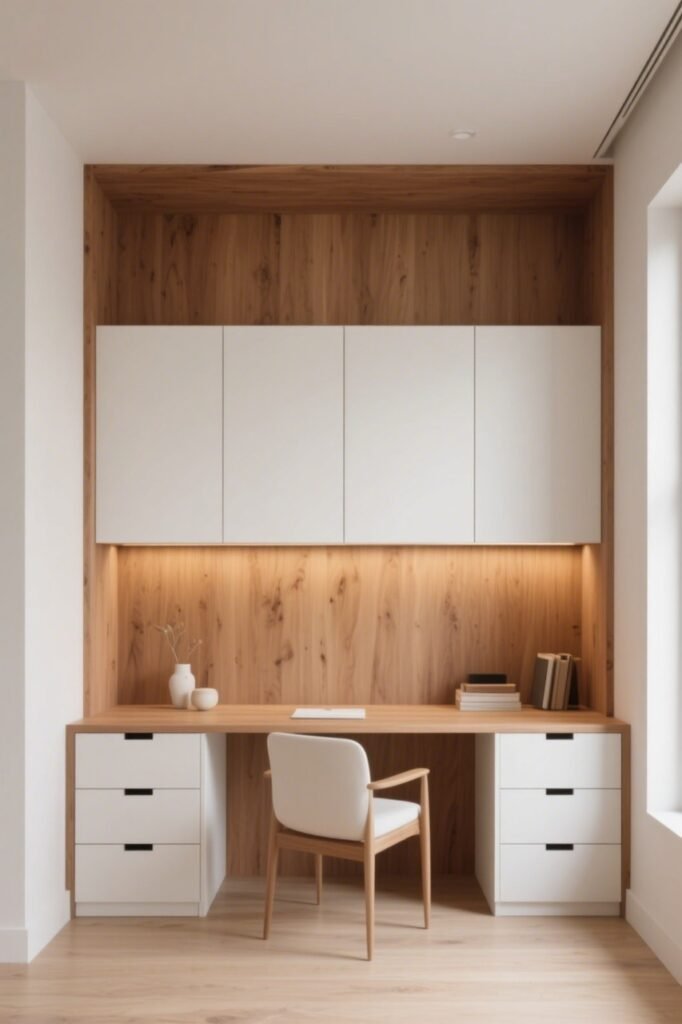 Built-In Wall Desk for small home office