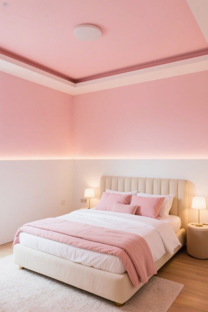 Ceiling Involvement: The Third Player - Two-tone Wall Paint Ideas