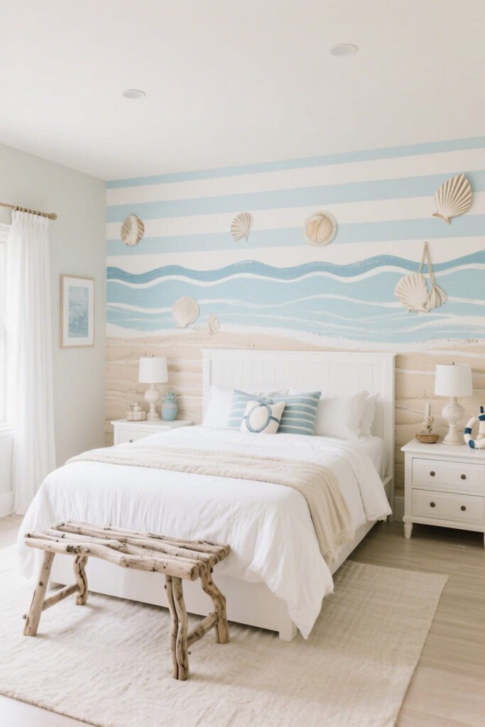 Coastal Blue Wallpaper + Soft Sand Paint