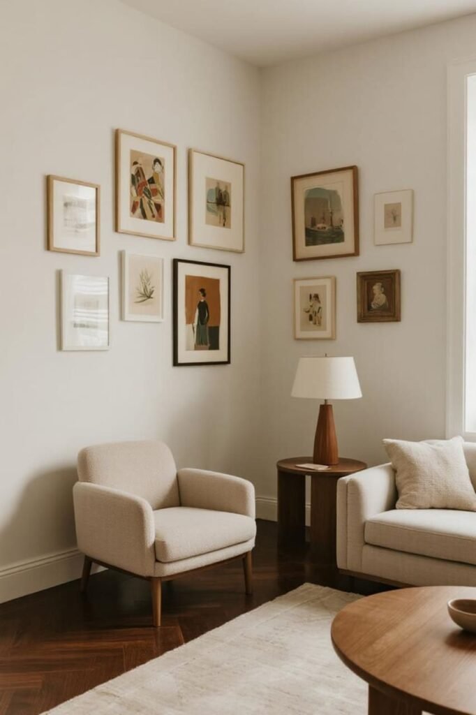 Corner Gallery Wall for living room