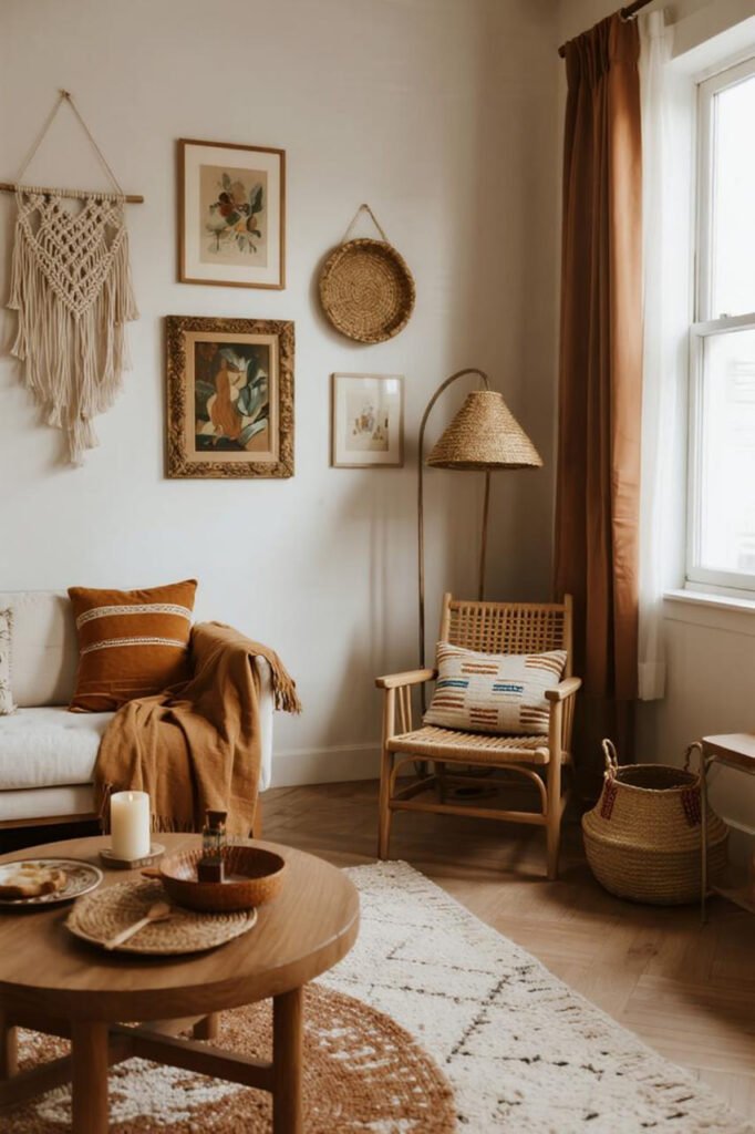 Cozy Boho Gallery Wall for living room
