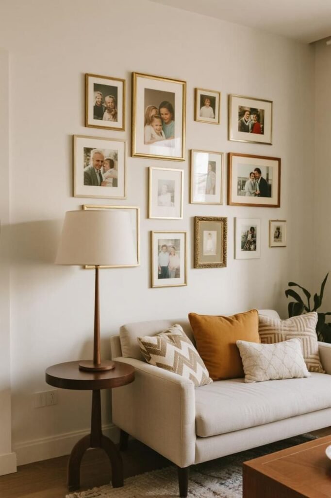 Family Memories Gallery for living room gallery walls