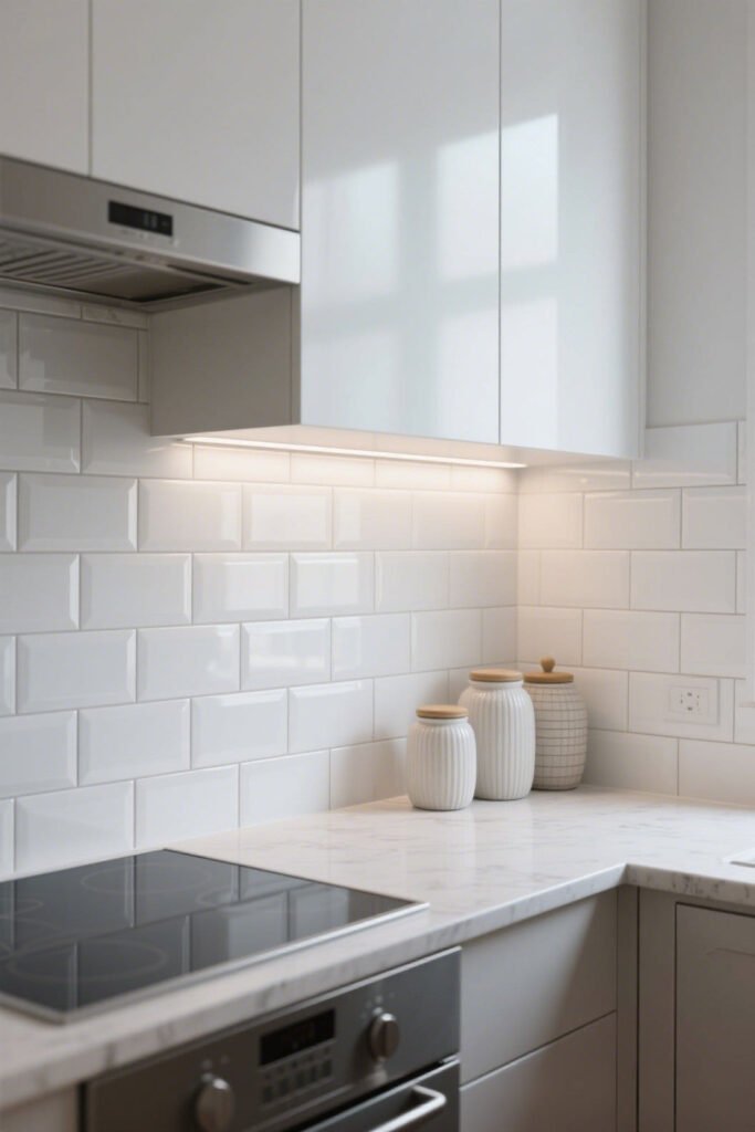 Faux Tile Wallpaper - Kitchen Backsplash Ideas