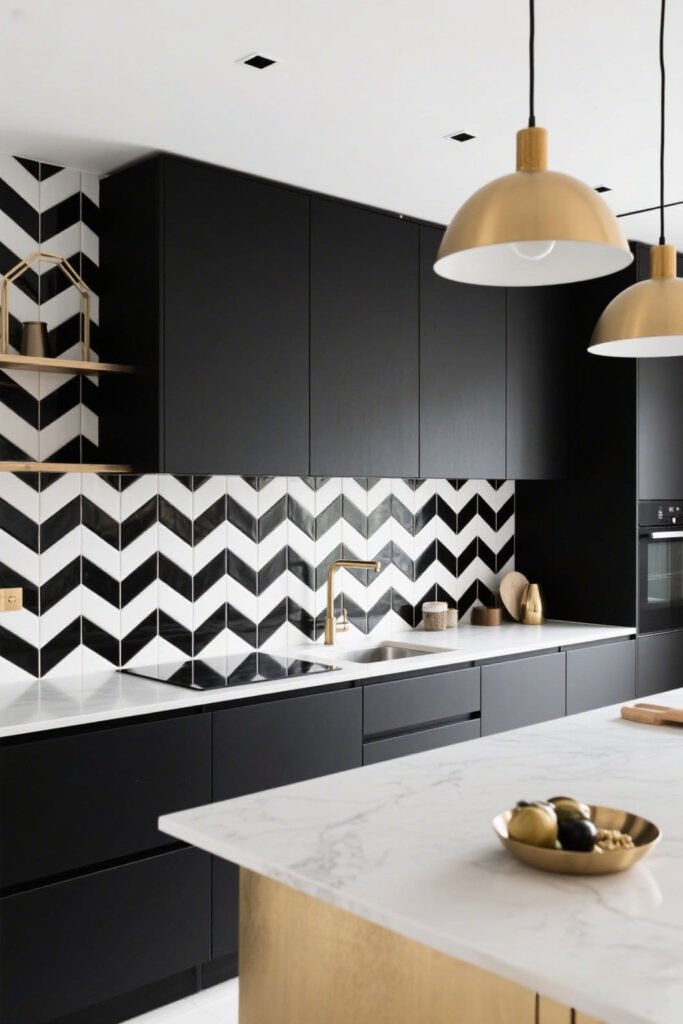 Geometric & Modern Patterns - Kitchen Backsplash Wallpaper Ideas