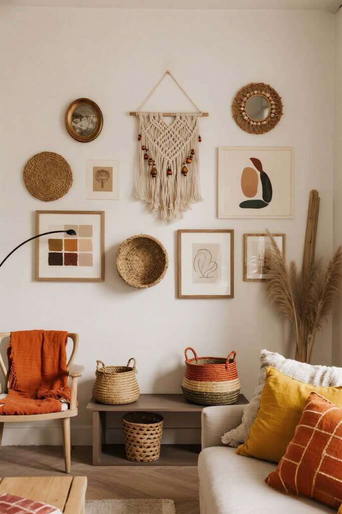 Go Big on Textures - Boho Gallery Wall Ideas