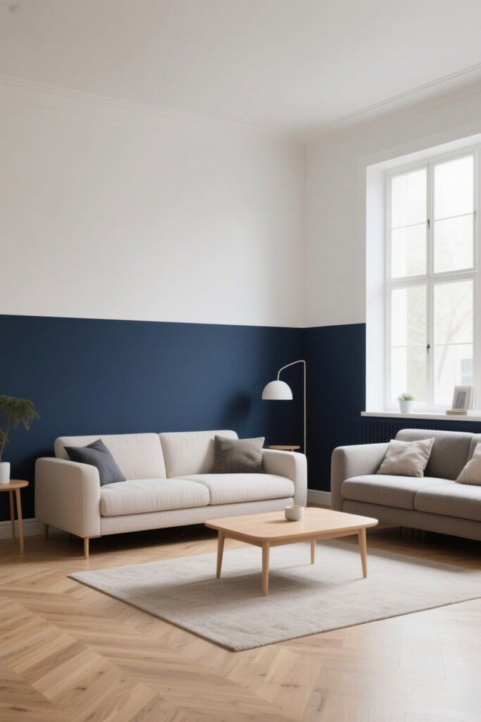 Horizontal Split - Two-Tone Wall Paint Ideas