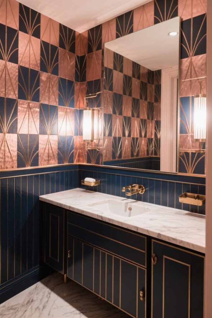 Metallic Geometric Accents - Geometric Wallpaper Ideas