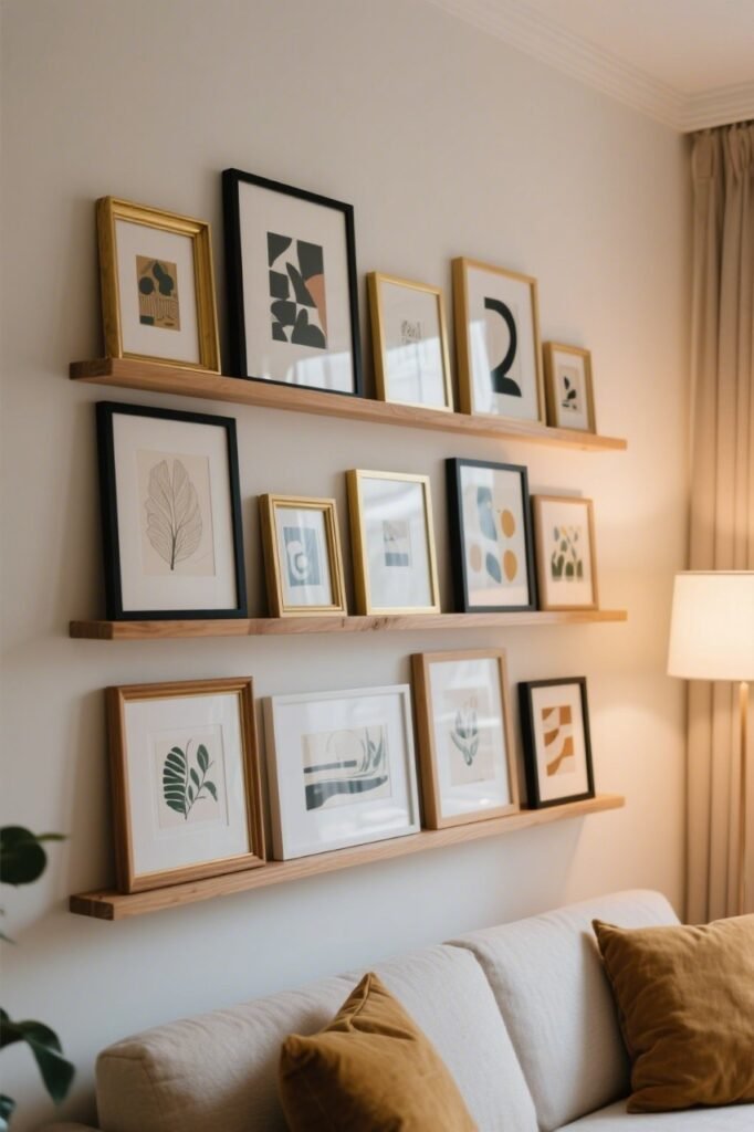 Use Floating Shelves as Mini Galleries - Styling Tips