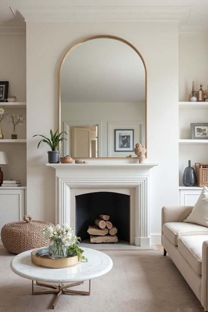 Above the Fireplace Mirror Placement