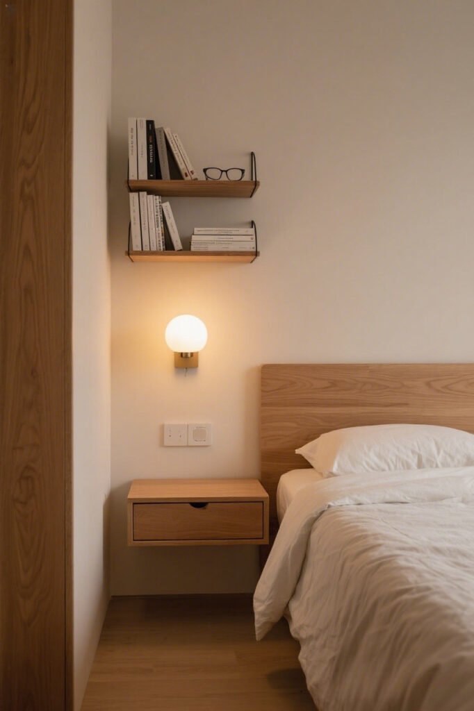 Beside wall Storage - Small Bedroom Wall Storage Ideas