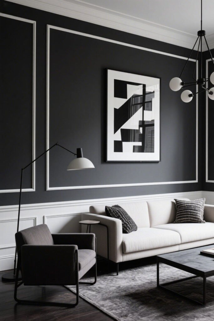 Charcoal: For That Moody, Modern Edge - Living Room Paint Colors