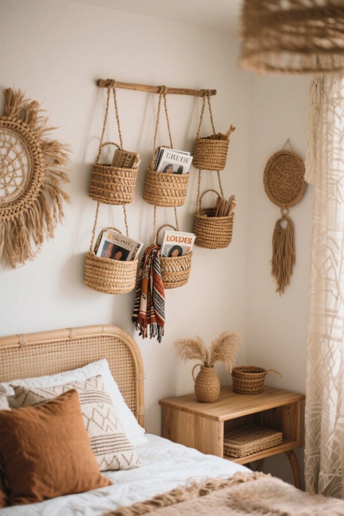 Decorative Wall Baskets - Small Bedroom Wall Storage Ideas