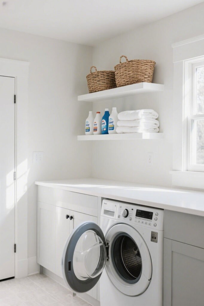 Floating Shelves - Laundry Room Wall Storage Ideas