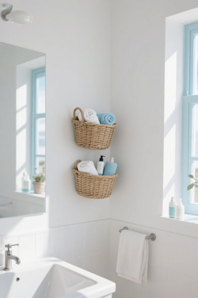 Hanging Baskets - Bathroom Wall Storage Ideas