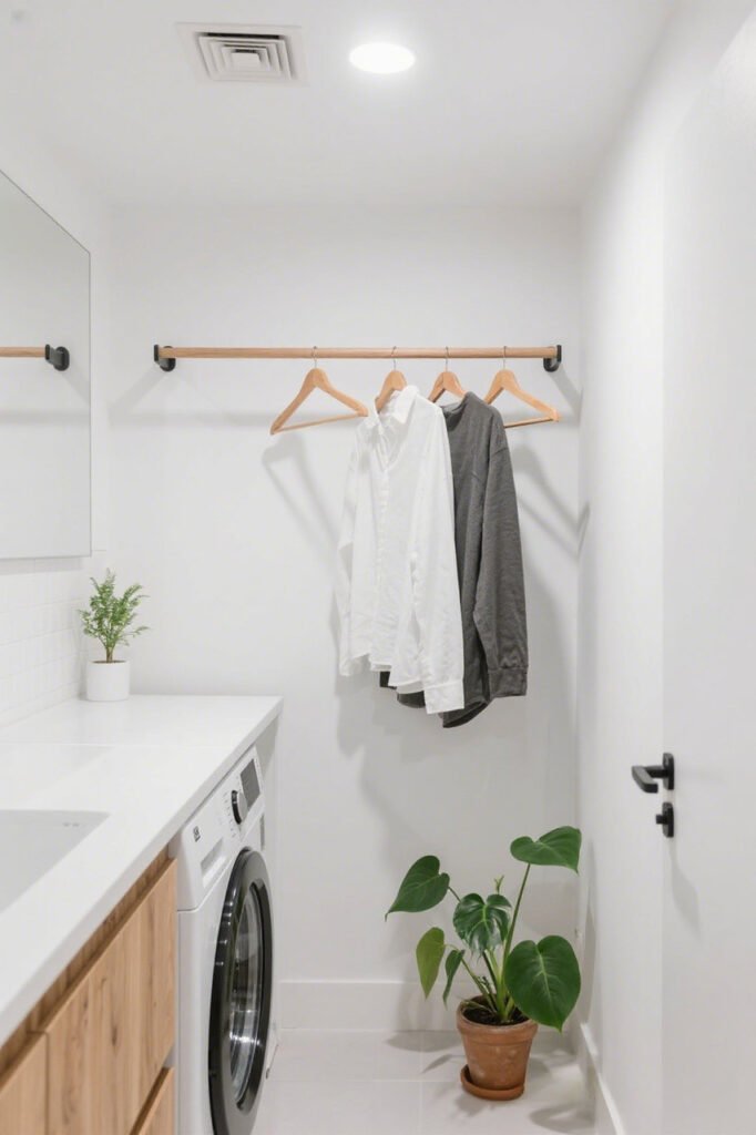 Hanging Rods - Laundry Room Wall Storage Ideas