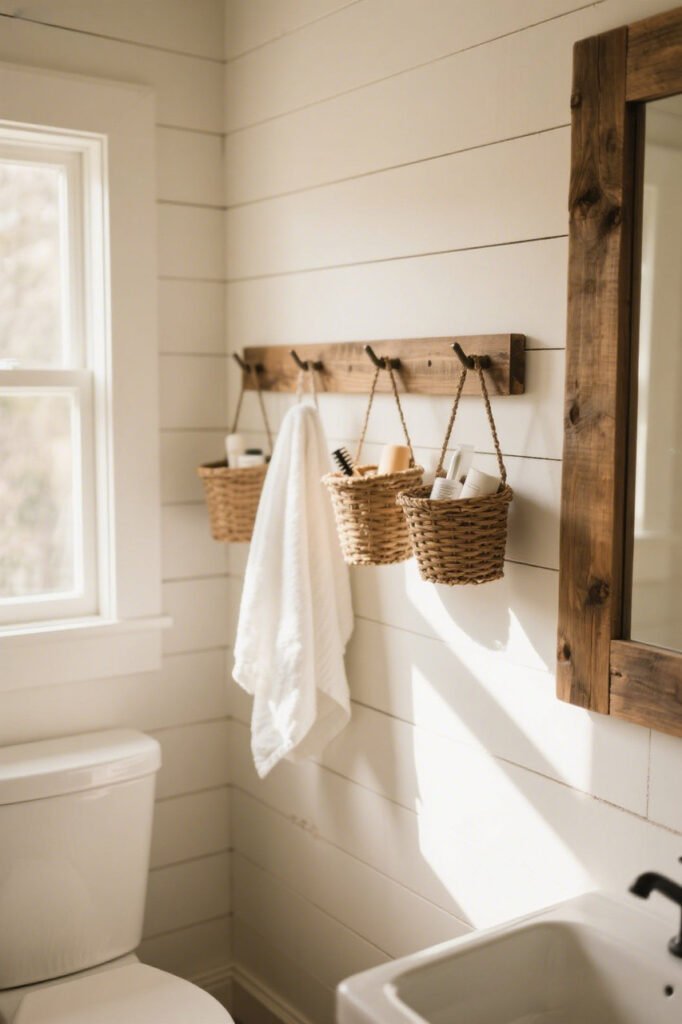 Hooks and Peg Rails - Bathroom Wall Storage Ideas