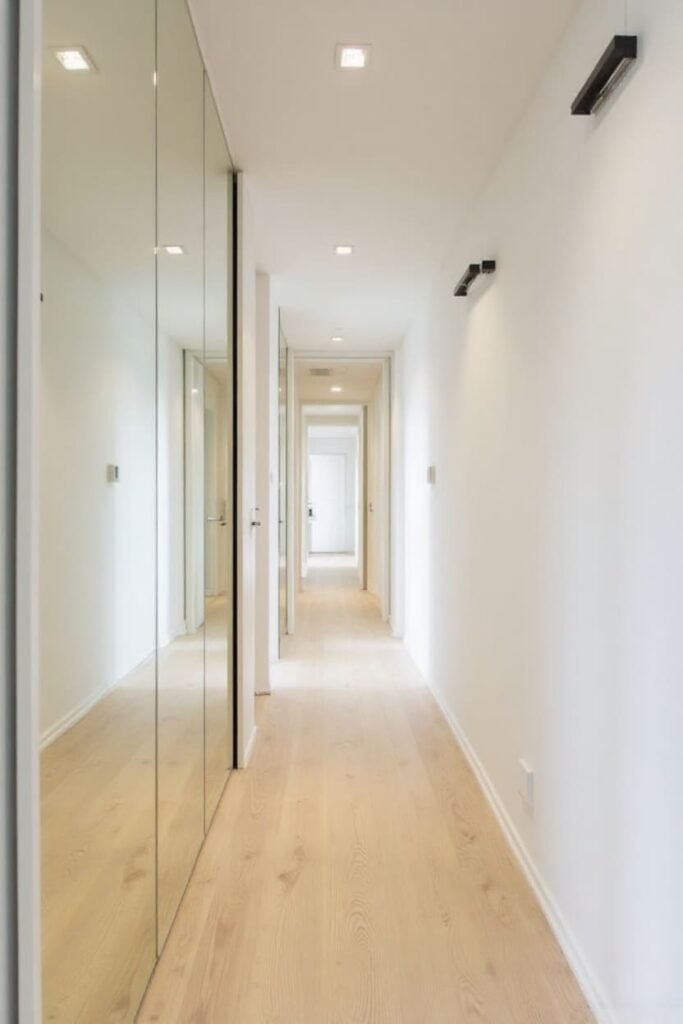 In Narrow Hallways Mirror Placement