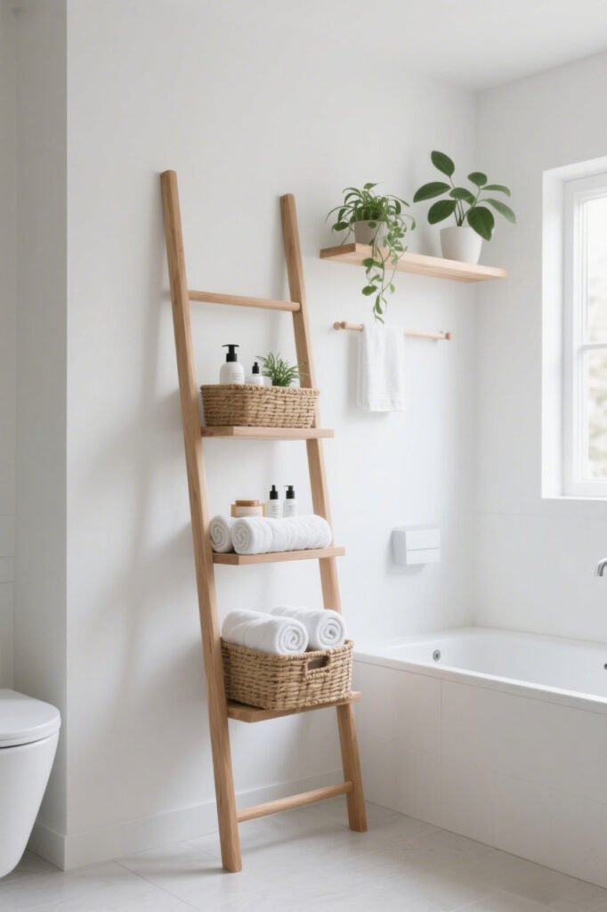 Ladder Style Tower Rack - Bathroom Wall Storage Ideas
