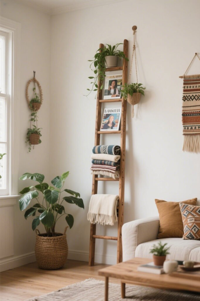 Repurposed Ladder Storage