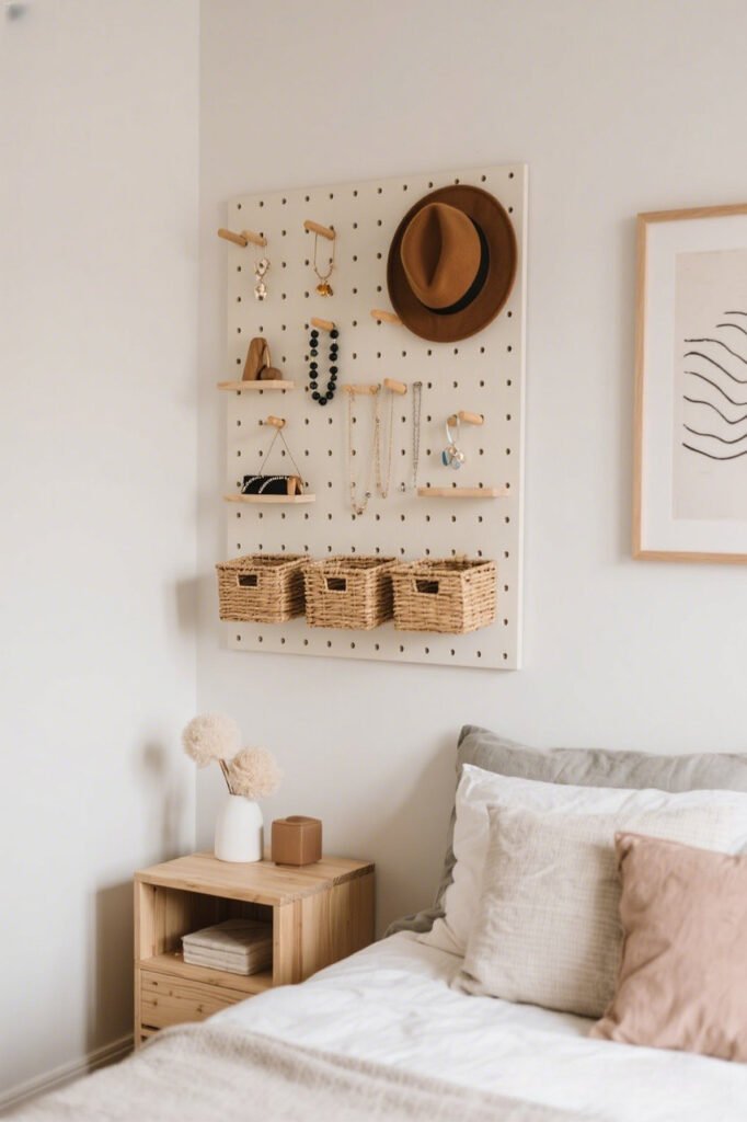Pegboards - Small Bedroom Wall Storage Ideas