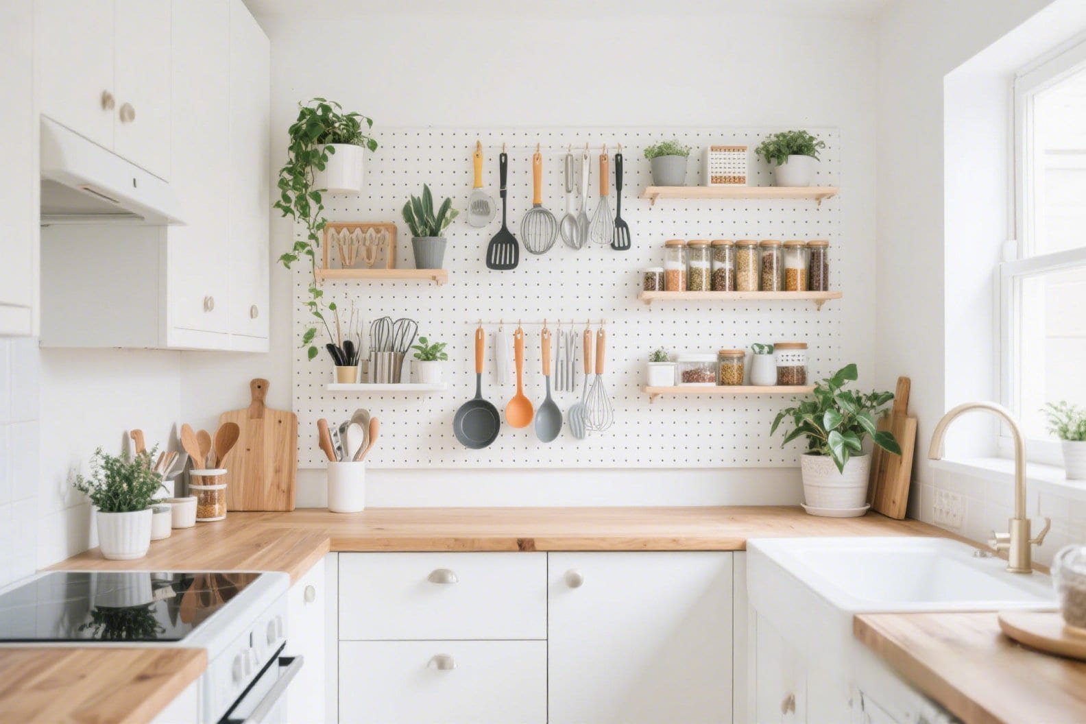 Pegboard Walls Ideas for Small Kitchen