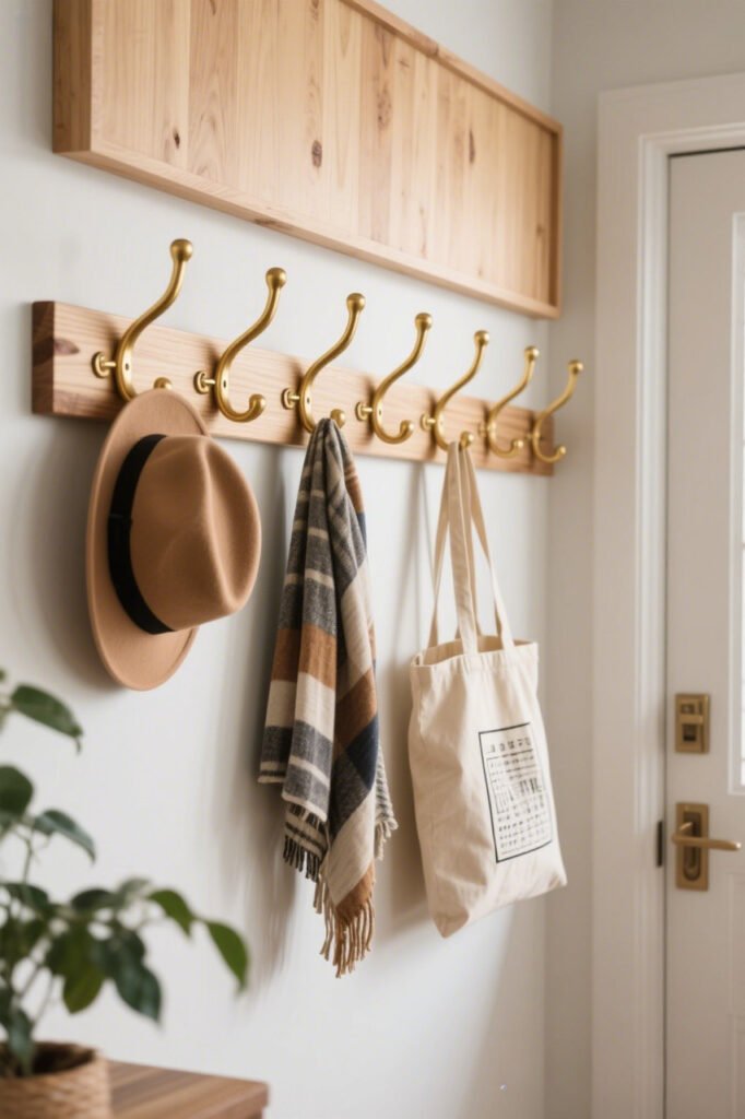 Functional Wall Hooks That Don’t Look Ugly - maximize wall small apartment