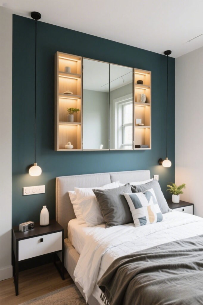 Wall mounted Mirrors - Small Bedroom Wall Storage Ideas