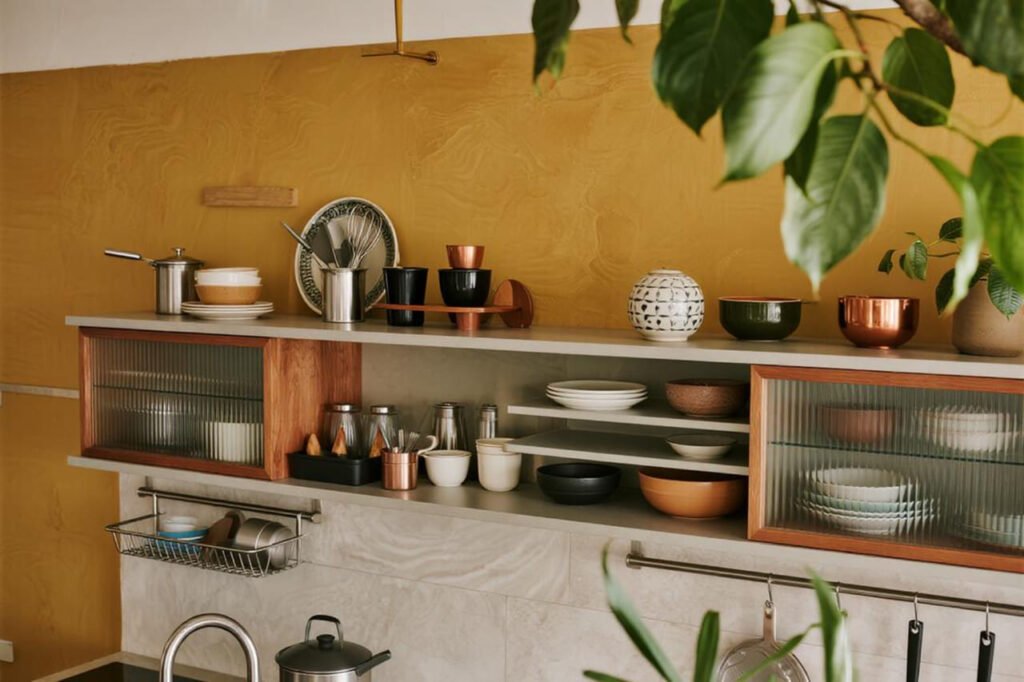 Stylish wall-mounted kitchen racks in various finishes.