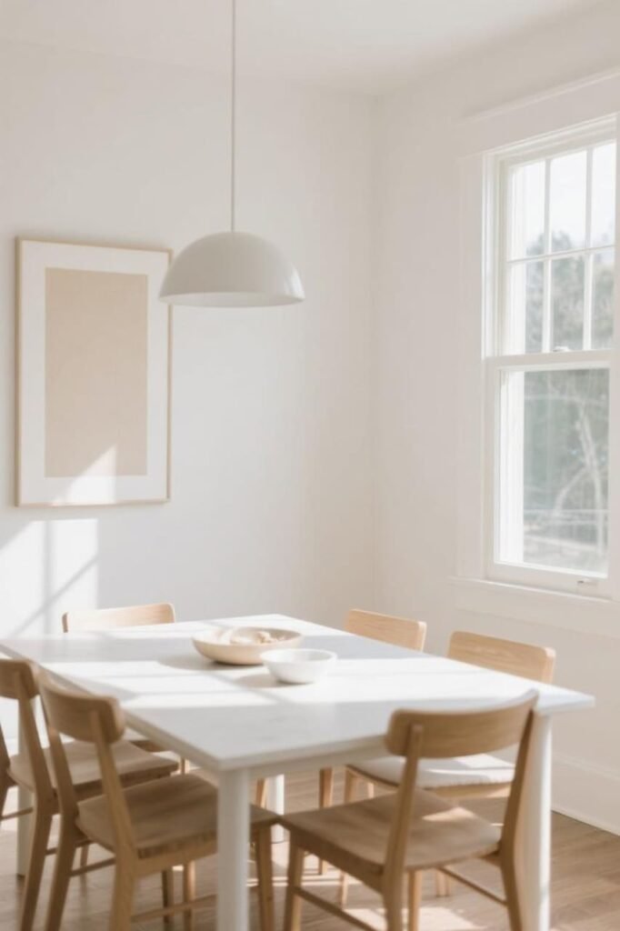 White and neutral painted walls looking fresh in natural sunlight.