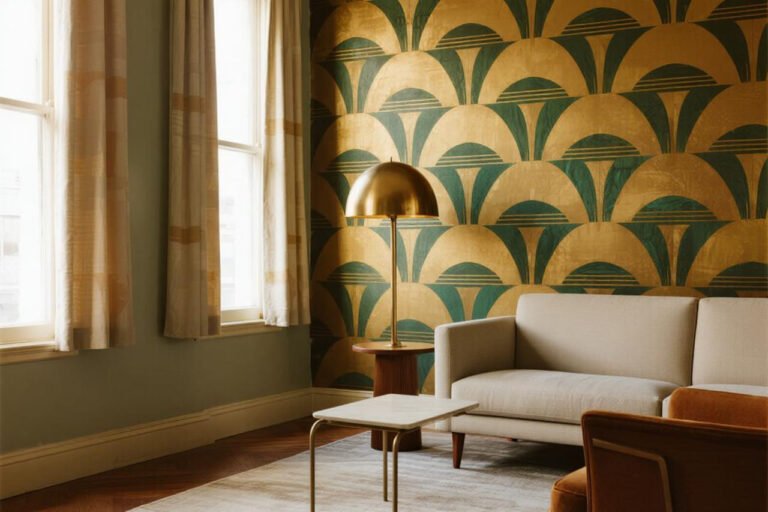 Vintage Revival: Modern Rooms with Retro and Art Deco Wallpaper Patterns