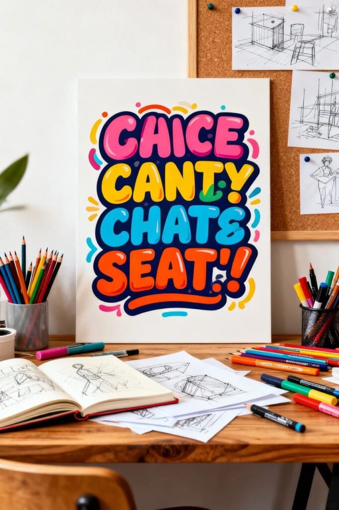 Geometric wall print in muted tones for a calm, focused office workspace.