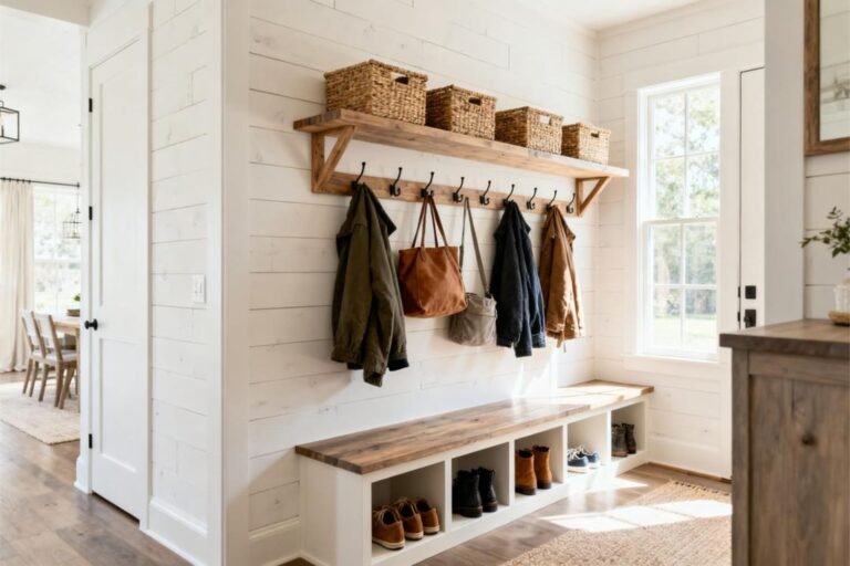 Mudroom Wall Storage: Organize Coats, Bags, and Shoes