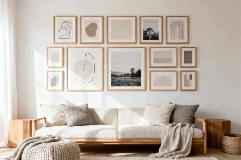 Scandi-Inspired Gallery Walls with Neutral Tones